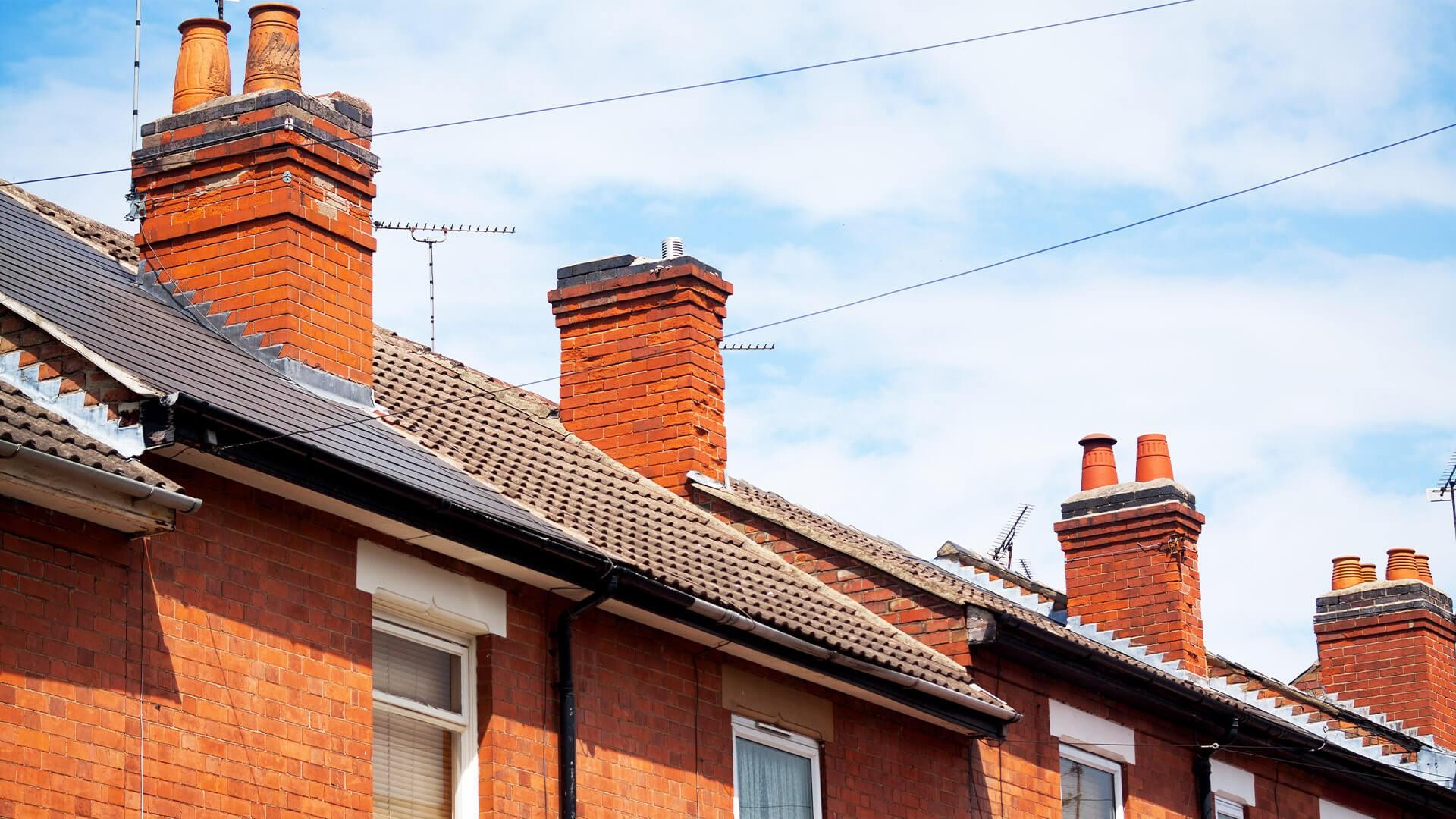 Roof tiling work in progress