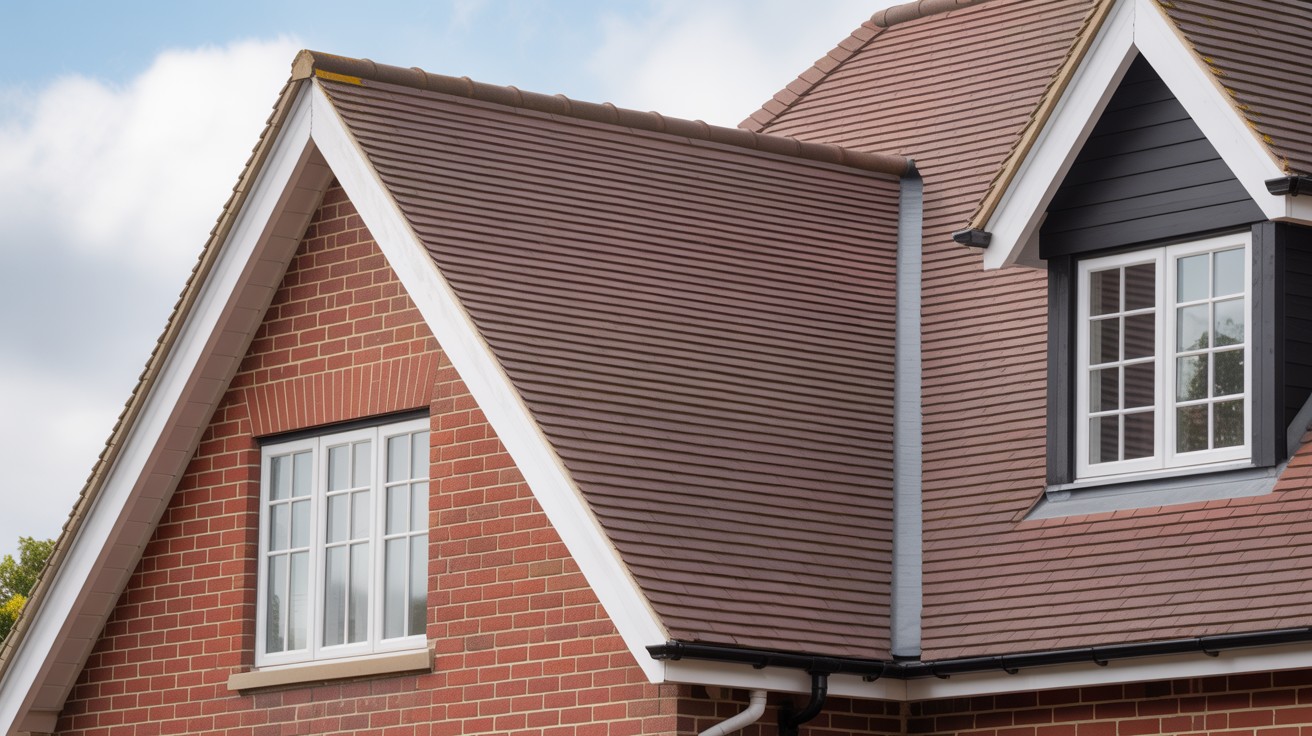 Close-up of dry verge system on UK roof